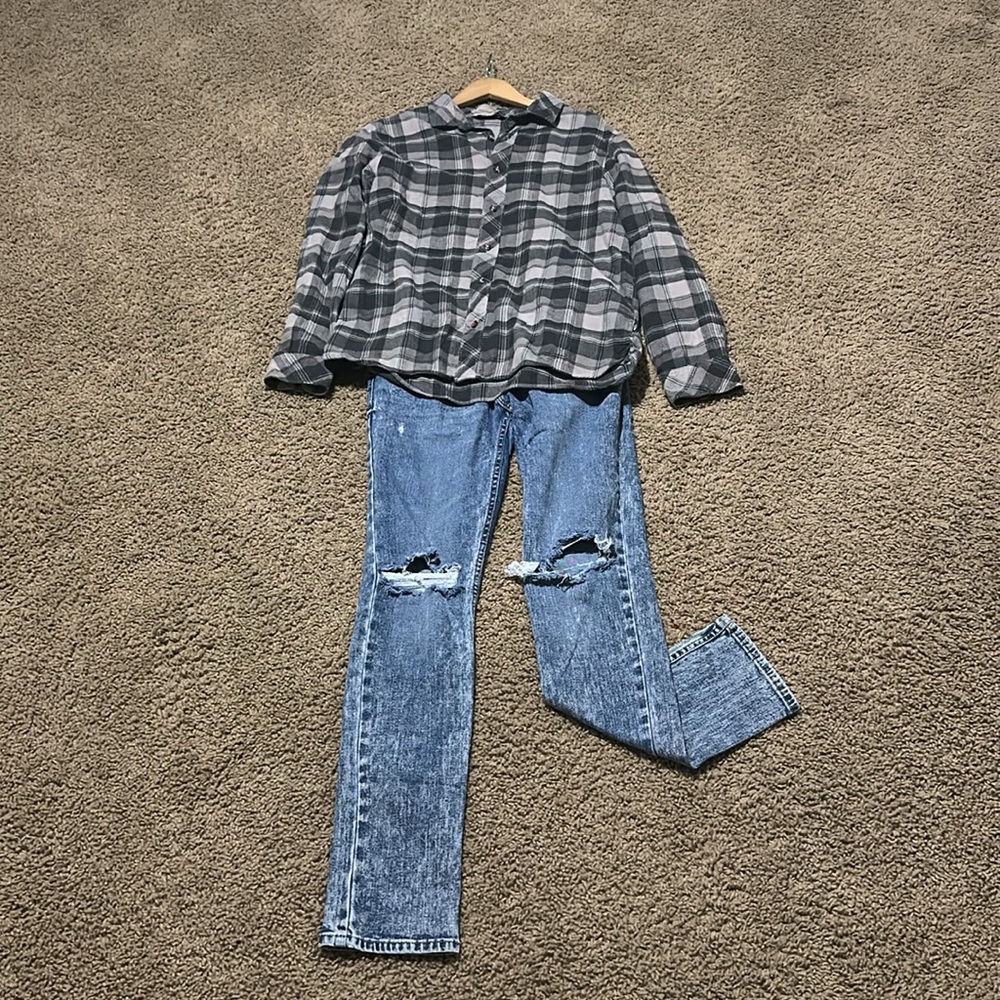 North face button-down flannel large